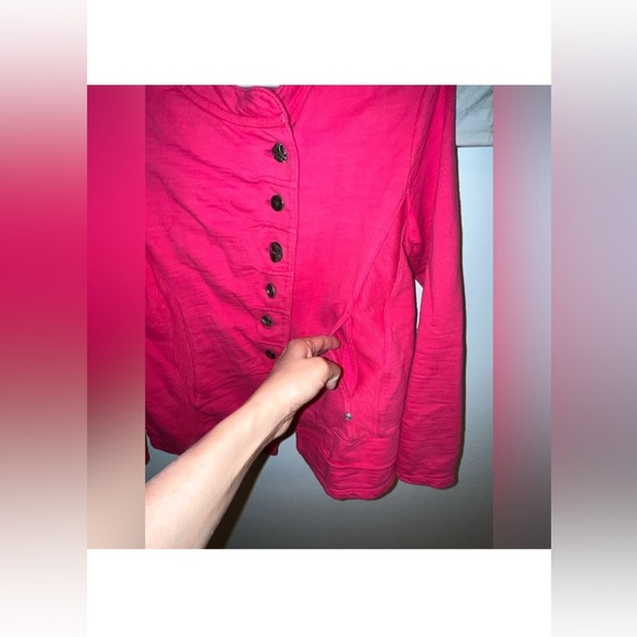 Neon Buddha Womens Pink Button-Up Jacket Small Cotton Blend- PTP 20 Medium size - Picture 5 of 7